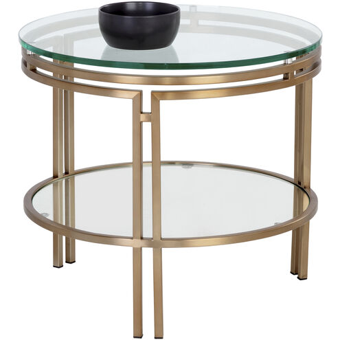 Andros 21.5 X 20 inch Antique Brass End Table